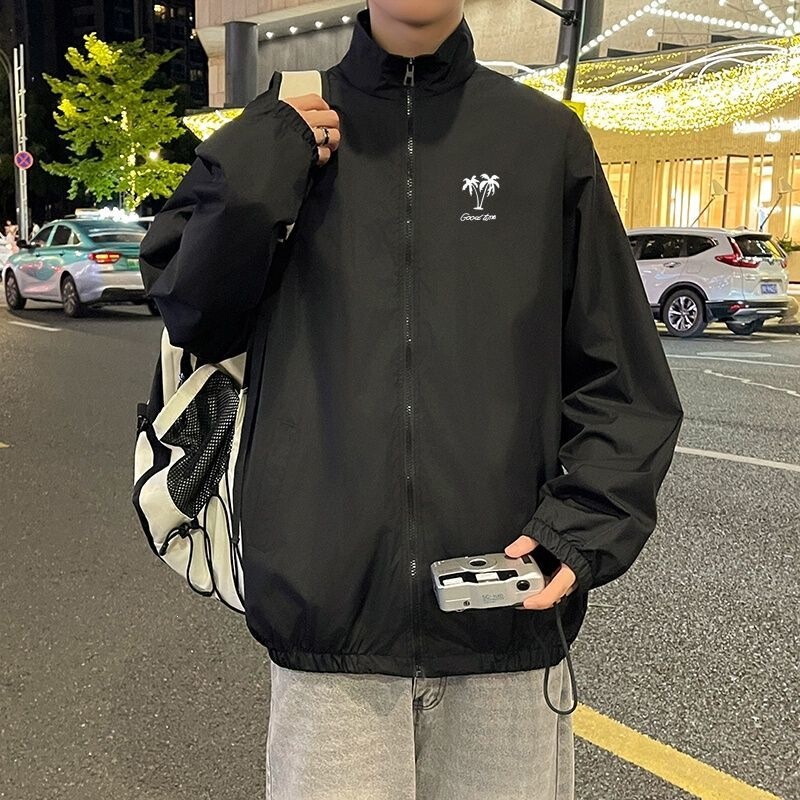 New Style Hong Kong Style Jacket for Men, Genuine Outdoor Wear, Cold-Proof, Casual Stand-Up Collar, Loose Fit, Simple and Versatile Windbreaker for Middle School Students New Style Hong Kong Style Jacket for Men, Genuine Outdoor Wear, Cold-Proof, Casual Stand-Up Collar, Loose Fit, Simple and Versatile Windbreaker for Middle School Students