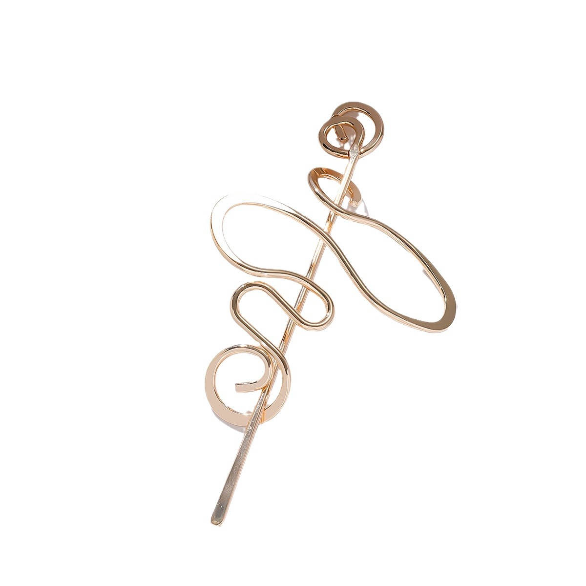 2024 transfronterizos nuevos clipes de cabello de metal enredados irregulares doblados clipes de cabello personales grandes diy accesorios de joyería