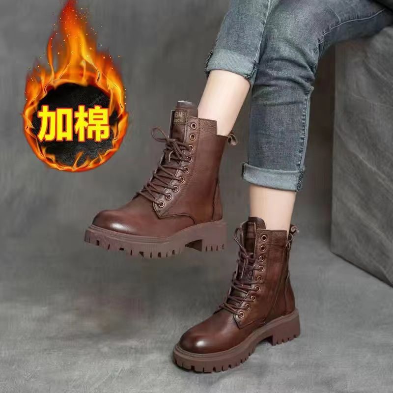 マーティンブーツ レディース 英国風 ショートブーツ 2022冬 韓国版 ベルベット 厚みのある 万能 厚底 ナイトブーツ イン