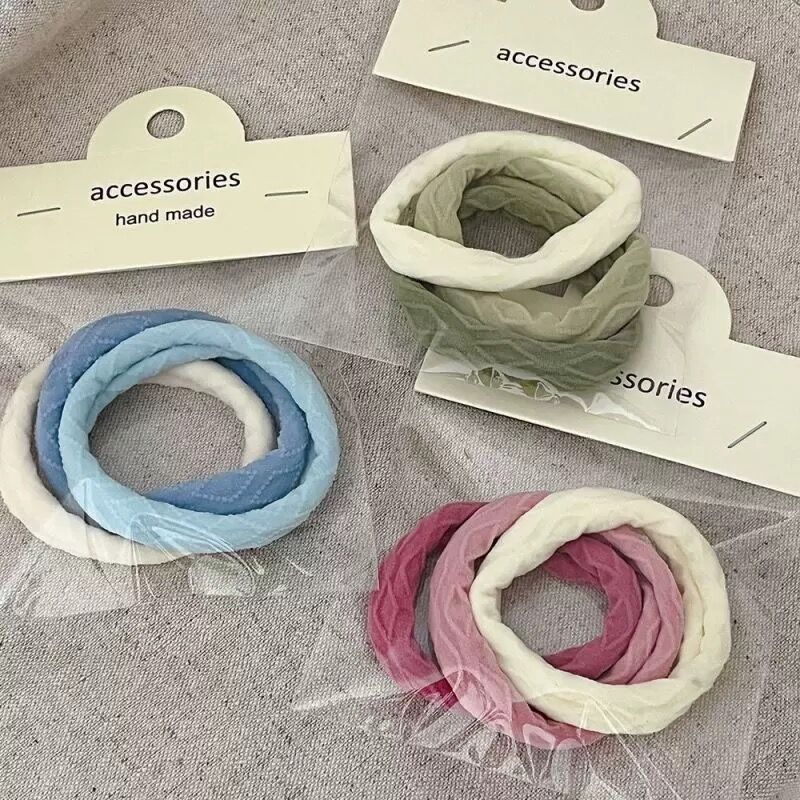 Anillo de cabello para niños crema toalla de sal marina anillo de cabello simple cabello de mujer sin marcas correa de alta elasticidad adornamiento para el cabello de niñas