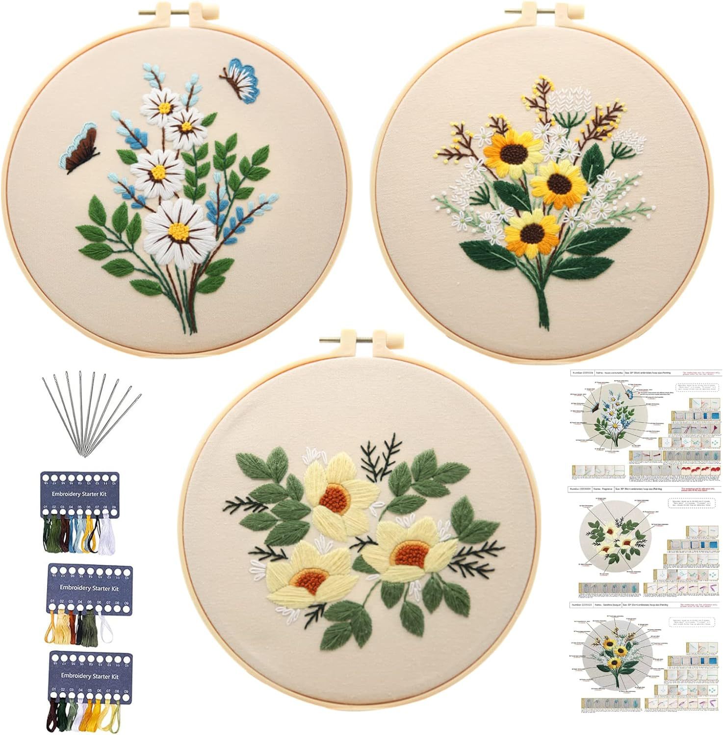 자수 007 가지꽃 (3종세트)