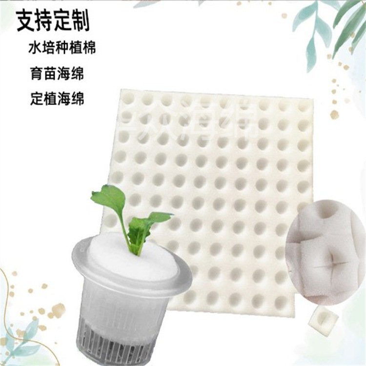 无土栽培种植绵吸水育苗海绵水培定植棉十字挖孔种植海绵开孔板材