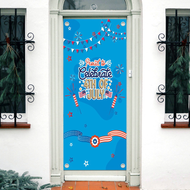 Cross-Border decoración del Día DE LA Independencia Americana colgante de tela patio al aire libre accesorios de decoración de fiesta suministros cubierta de la puerta de impresión creativa