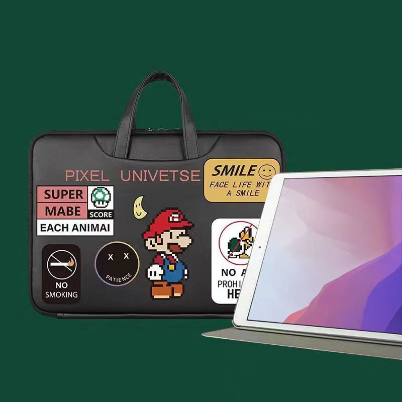Cartoon storage bag Super Mario tablet bag 12.1inch Xueersi learning machine 13.8 waterproof handbag 9.7