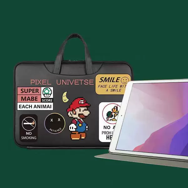 Cartoon storage bag Super Mario tablet bag 12.1inch Xueersi learning machine 13.8 waterproof handbag 9.7
