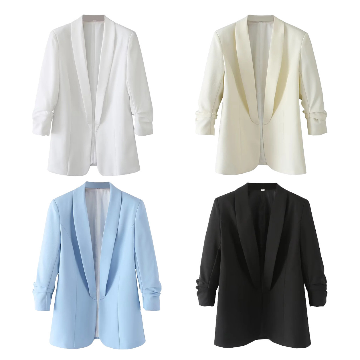 Women's Coat Long Sleeve Blazers Pleated Business Solid Color display picture 1