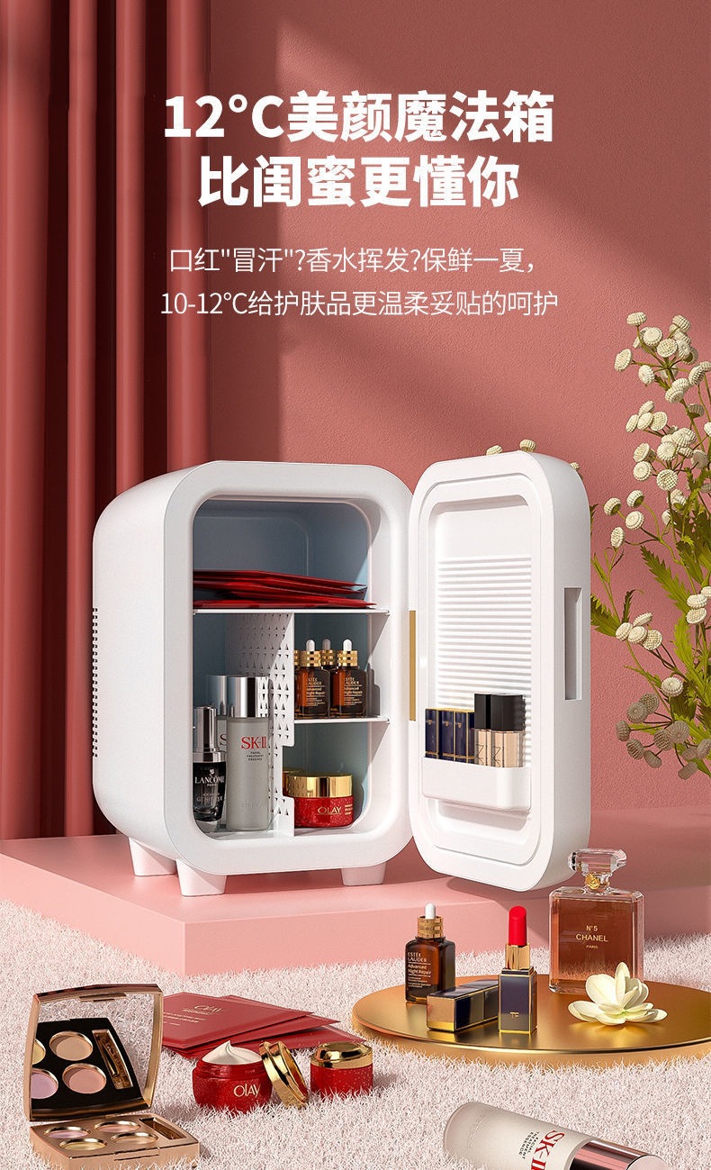 Mini Refrigerator for Car, Home, Dormitory, Single-Person Dorm, Mi Small Refrigerator, Cosmetics Cooler, Direct Sale