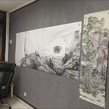 磁性毛毡墙贴吸磁铁工笔画毯书画教学画房画室国画展示磁吸定制