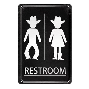 Funny and practical toilet decoration tin painting humorous relaxed atmosphere toilet wall decoration