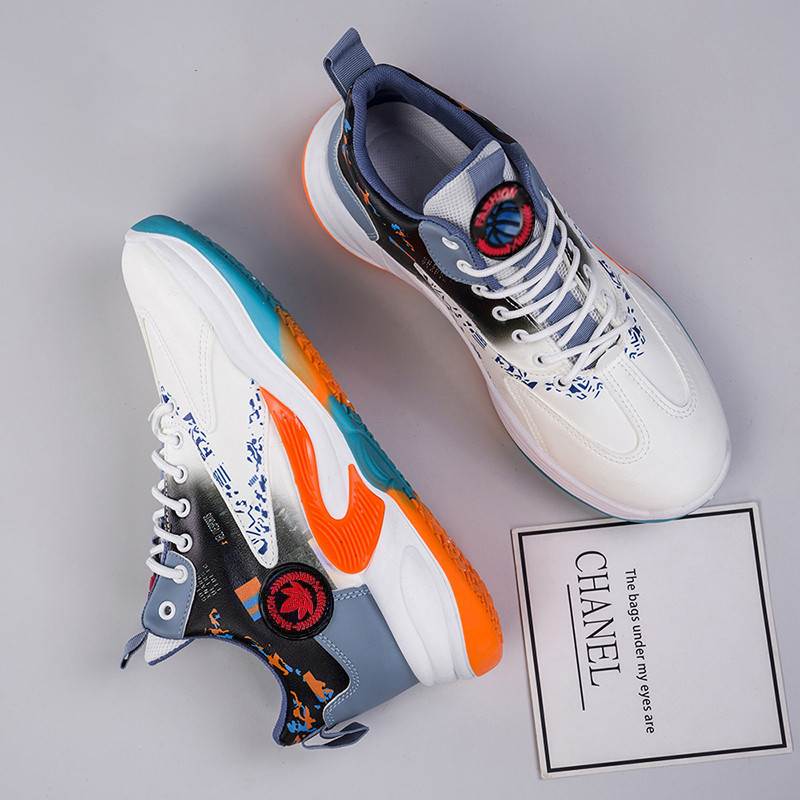Zapatos de baloncesto al por mayor transfronterizos, cuero cómodo y ligero, zapatos de entrenamiento deportivo para hombres, zapatos de hombre de moda callejera para estudiantes