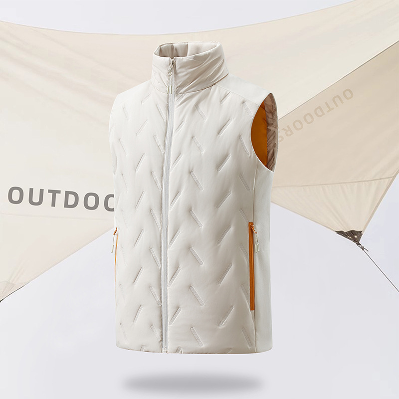 Cross-Border Men's Velvet Graphene Vest Workwear Vest Stand Collar Thickeneded Outdoor Sports Couple Vest