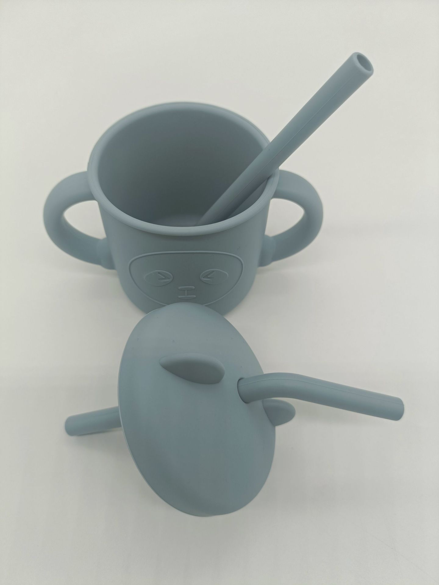 婴幼儿童吸管杯带双耳手柄