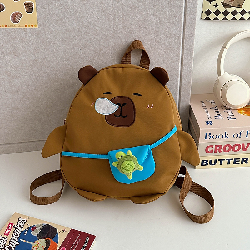 Hombres y niñas en línea, mochilas Kapibara, mochilas para niños de gran capacidad, mochilas para niños de dibujos animados lindas