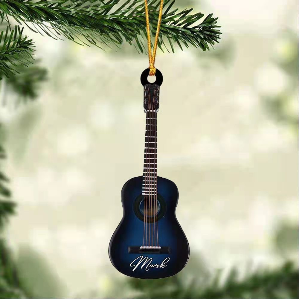 Nueva creativa personalizada mini Navidad amantes de la guitarra acrílico plana Espejo Retrovisor Del Coche adornos decoraciones image 15