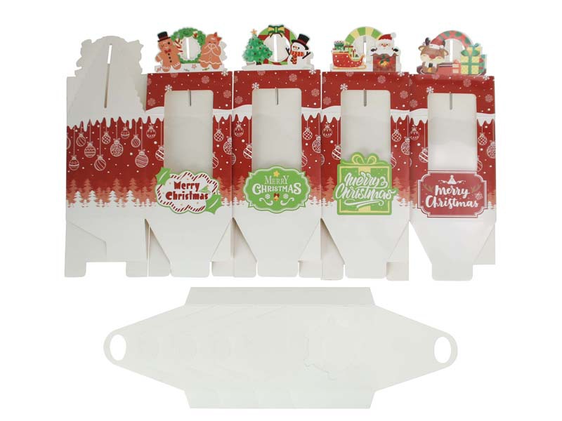350g Weight Christmas Cute Letter Window Muffin Box 12 (3 Each) Party Gift Wrapping Supplies
