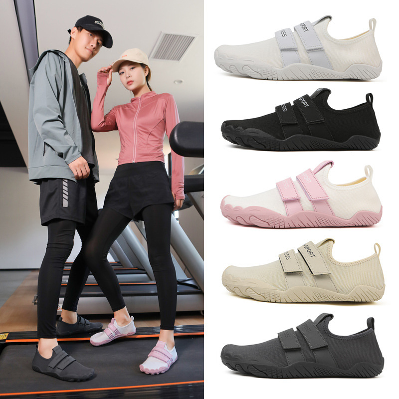 Indoor Fitness Shoes Men and Women Squat Hard Pull Shoes Non-Slip Flat Weightlifting Strength Training Shoes Barefoot Sports Yoga Shoes