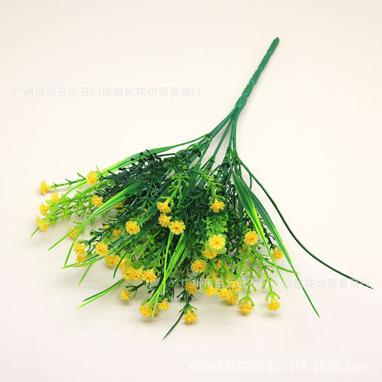 Simulación de primavera hierba de plástico transfronterizo hierba de agua de estrella de cielo pequeño paquete de cestas colgadas de pared decoración de planta de simulación