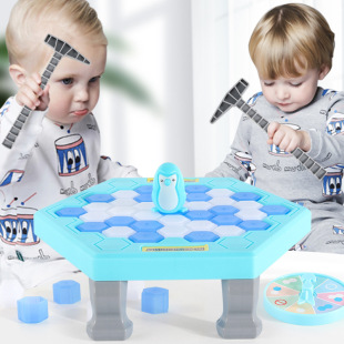 Knock Penguin Toy Ice Breaking Table Wall Breaking Toy Penguin Knock Ice Desktop Game Parent-Child Interactive Educational Toy