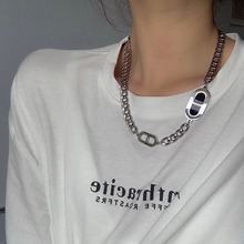 潮流钛钢项链不褪色欧美夸张粗链条金属猪鼻子项链女气质锁骨链女