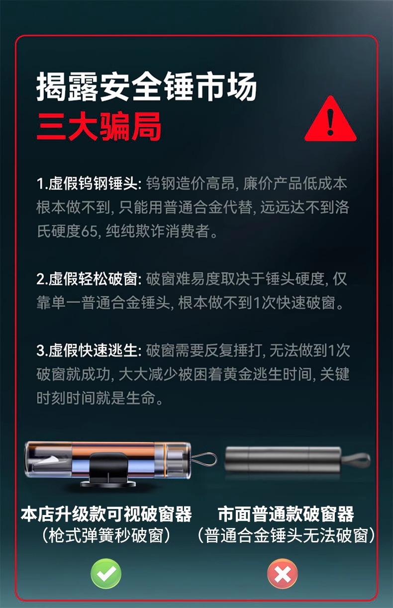 Car broken window artifact safety hammer life-saving tool portable vehicle temporary parking sign emergency three-in-one knife