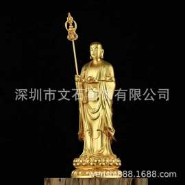 999纯银纯金九华山 坐地藏王佛像 站地藏菩萨像 文物文创复制加工