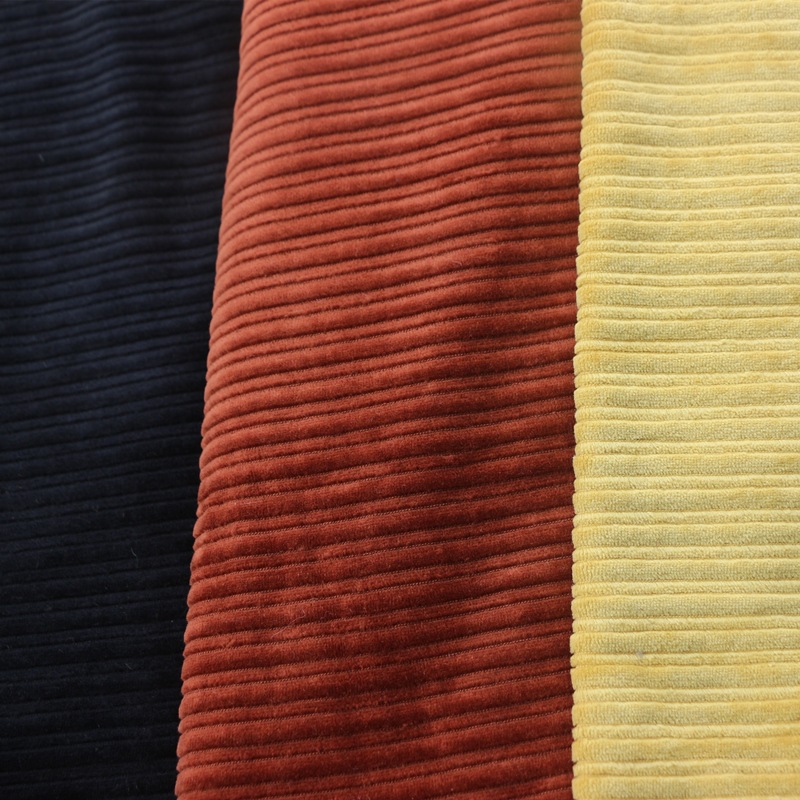 Broadwise Drop Needle Ribbon CVC Rib Velour Fabric