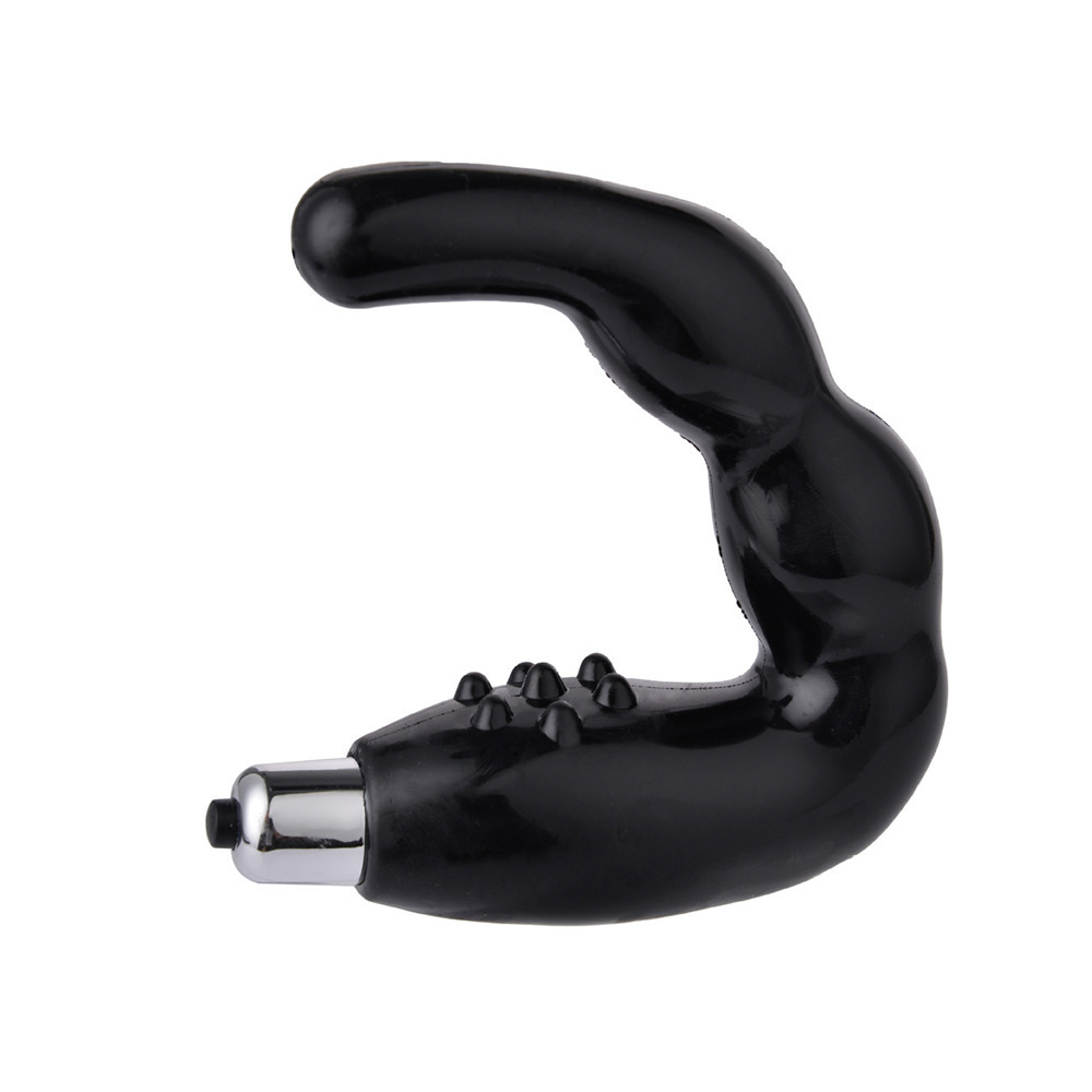C-Type Electric Prostate Massager with Silicone Beads, ABS Anal Plug Vibrator — detail image 2