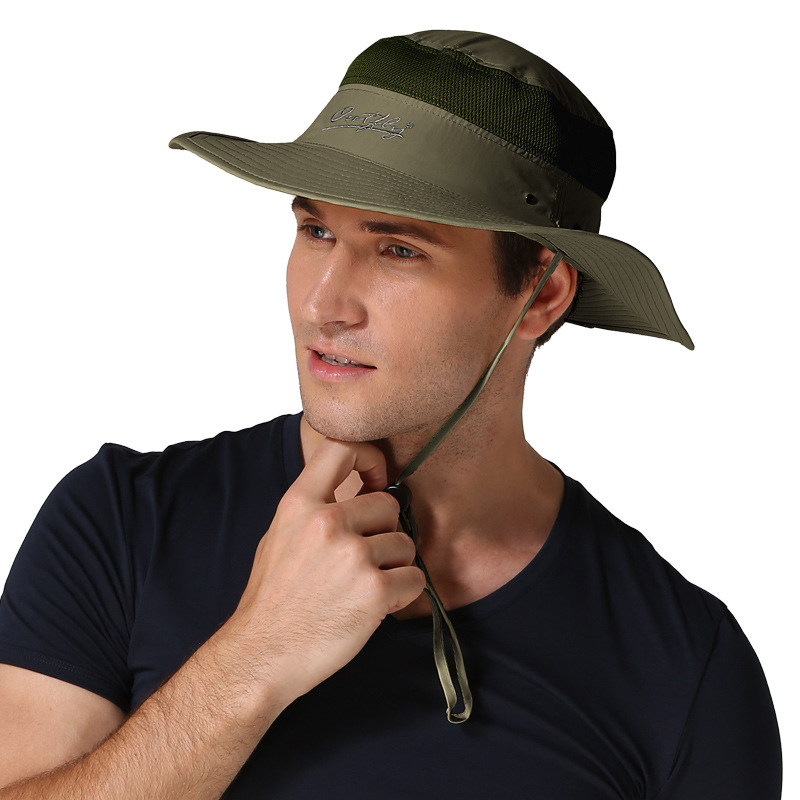 男士户外钓鱼帽夏季防晒帽太阳帽防紫外线渔夫帽女士遮阳帽子定制