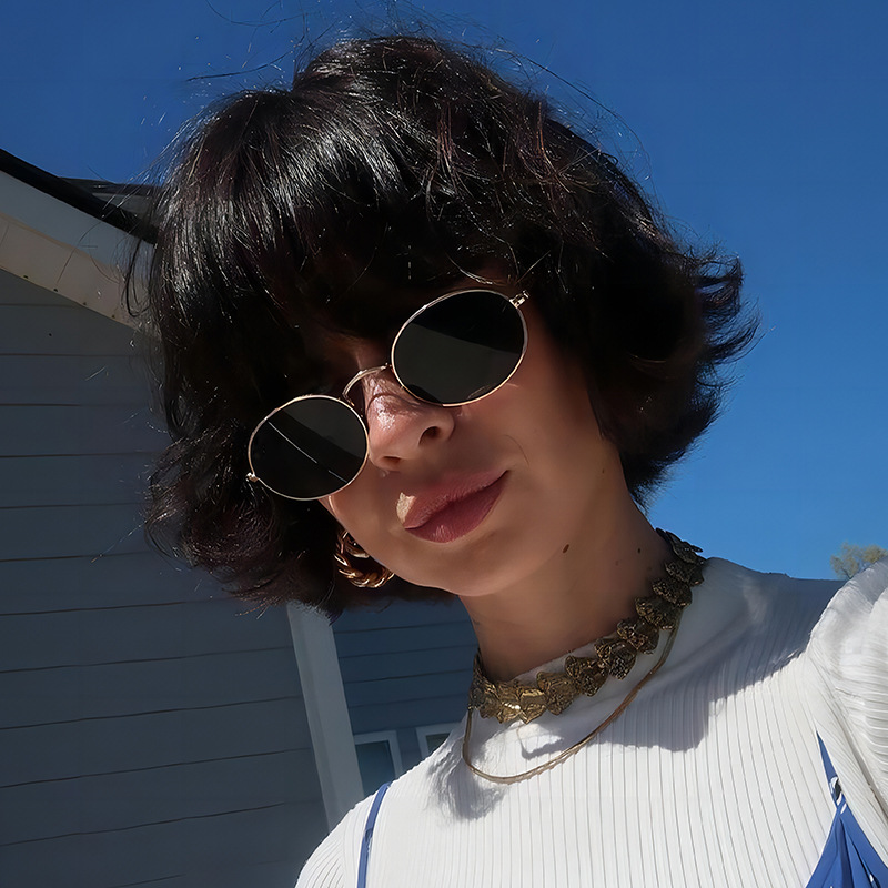 13g Weight Full Frame Glasses Structure Sunglasses Classification PC, UV400 Protection Lens Material Oval Frame Glasses Style Outdoor, Travel Occasion Solid Color Pattern Unisex Gender Streetwear Style Streetwear Solid Color PC UV400 Protection Oval Frame Full Frame Men's Sunglasses 1