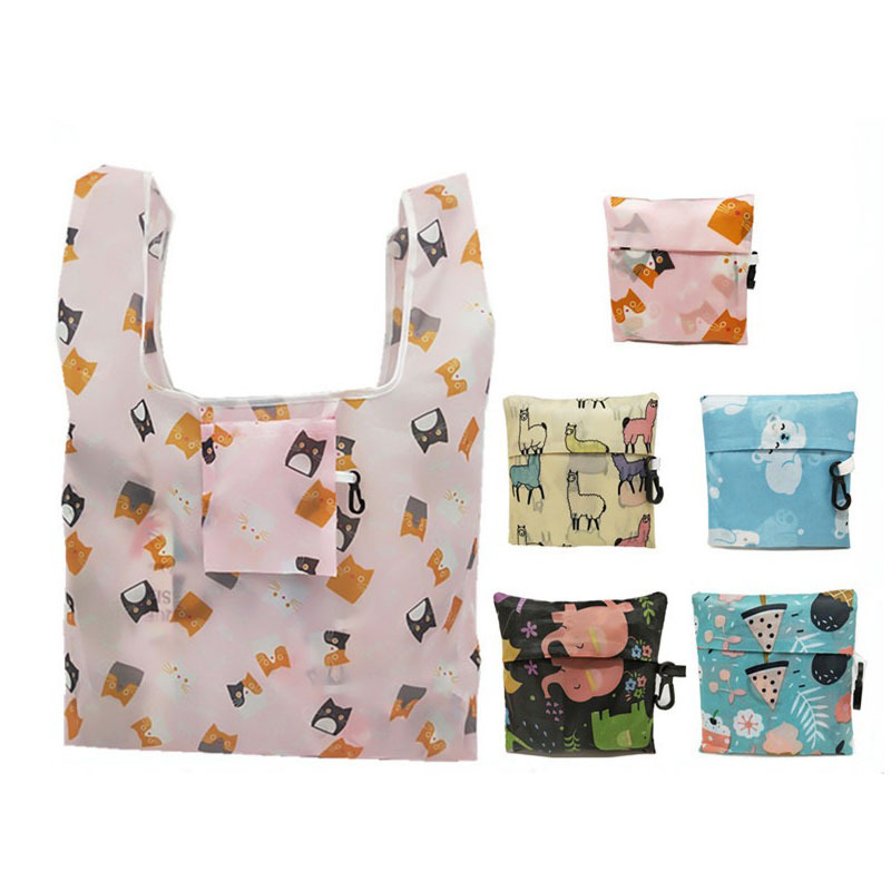 Printed OLGO Advertising Foldable Shopping Bag Ultra Light Environmental Protection Square Bag Supermarket Shopping Polyester Portable Storage Bag