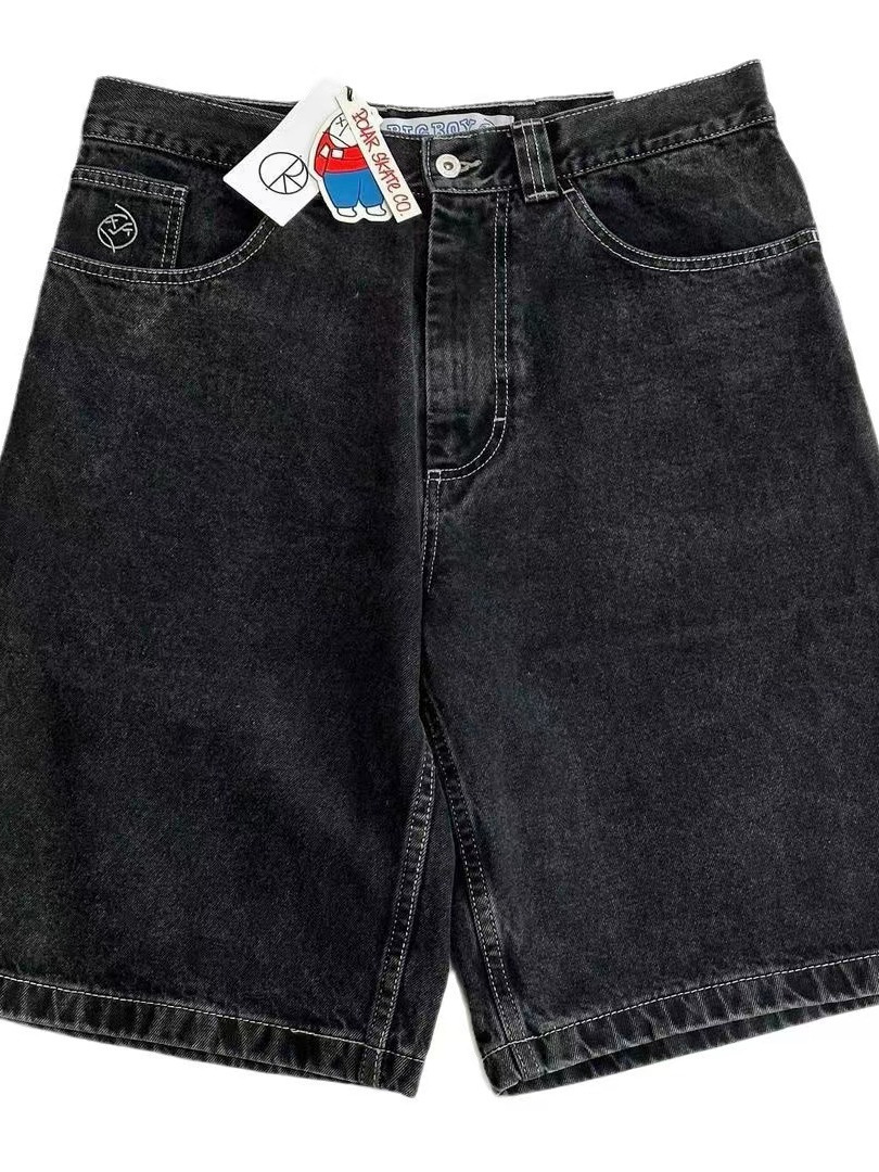 Street Polar Boy Ropa Skateboarding Vintage Pantalones cortos de mezclilla Harajuku Hip Hop Dibujos animados Gráficos Pantalones cortos de mezclilla