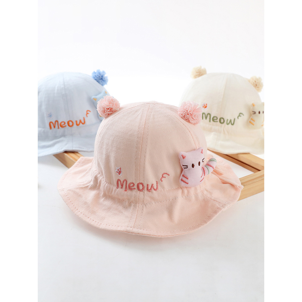 Sombrero de bebé algodón primavera y otoño delgado bebé mujer sombrero de pescador sombrero de sombrero ajustable otoño sombrero de bañera sol