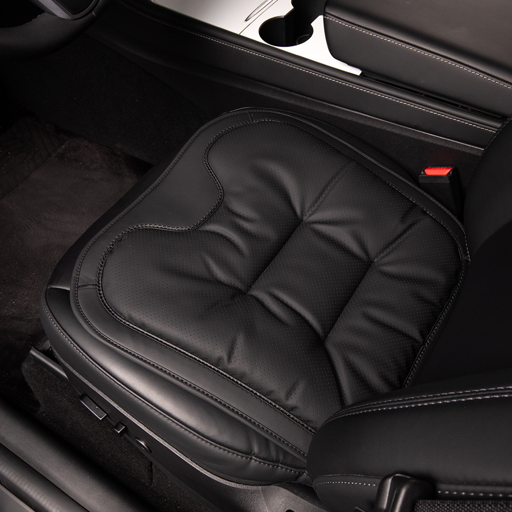 Universal – New Car Seat Cushion Seat cushion, seat cover - black-nappa-leatheranti-slip-breathable-front-seat