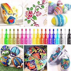 Wide Collection GN1000 Acrylic Markers 48 Colors Box Packaging Water-based Odorless Eco-friendly Doodle Highlighters Overlapping Color Pens