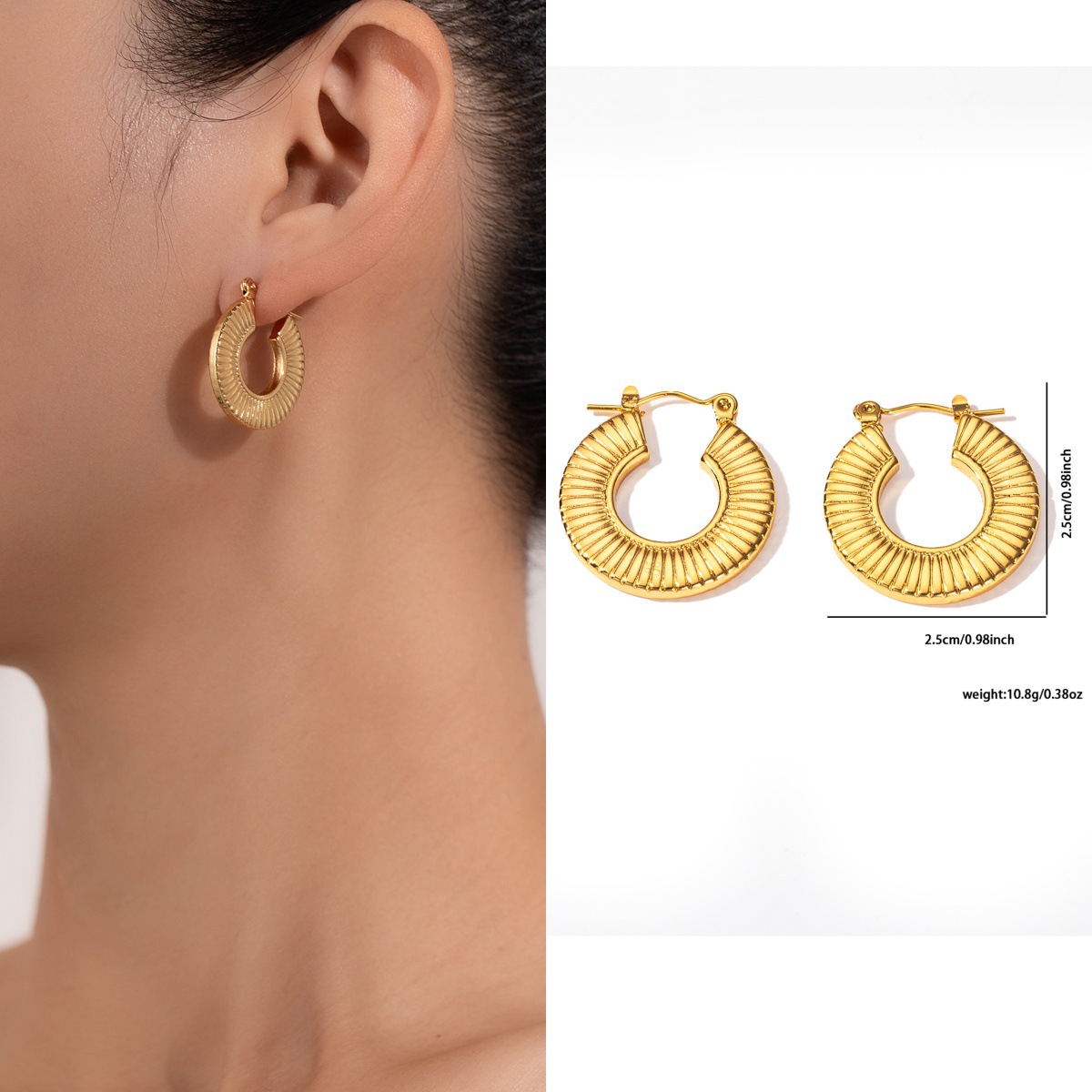 Pendientes de acero de titanio transfronterizos para mujer, lujo ligero, sentido de alta gama, temperamento retro de nicho, pendientes que no se desvanece, pendientes de todo fósforo al por mayor