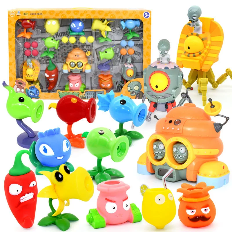 Подлинная наборы Plants vs. Zombies, игрушка, большой набор, подарочная коробка для мальчиков, кукла для детей, полный набор, подарок на день рождения