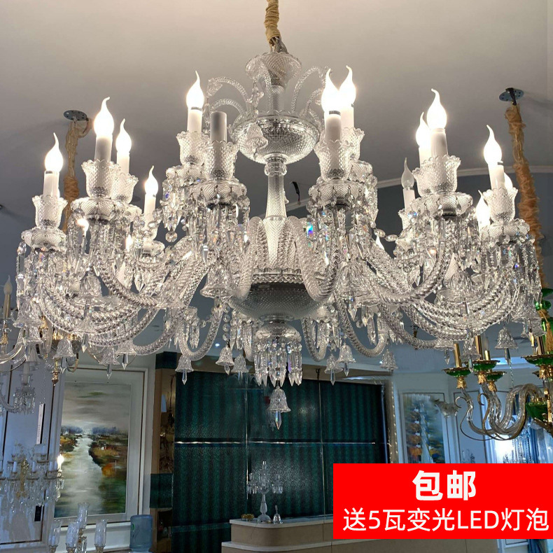 Chic European-style living room pendant light, creative and grand, suitable for villa dining room, bedroom pendant light, duplex apartment hotel decoration, candlelight.