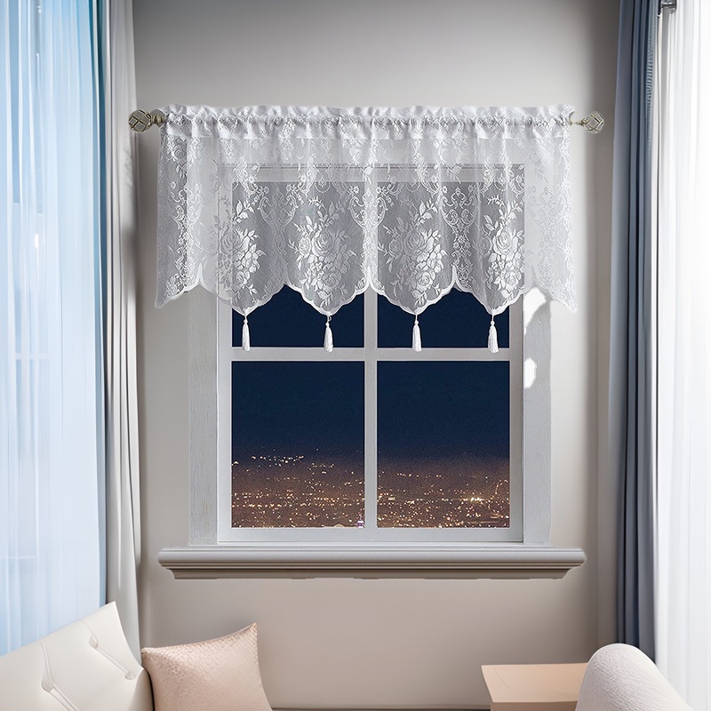 Punch-free Window Curtain Half Curtain Kitchen Cabinet Door Curtain Partition Decoration Lace Yarn Curtain Head Short Curtain Installation Finished Curtain Punch-free Window Curtain Half Curtain Kitchen Cabinet Door Curtain Partition Decoration Lace Yarn Curtain Head Short Curtain Installation Finished Curtain