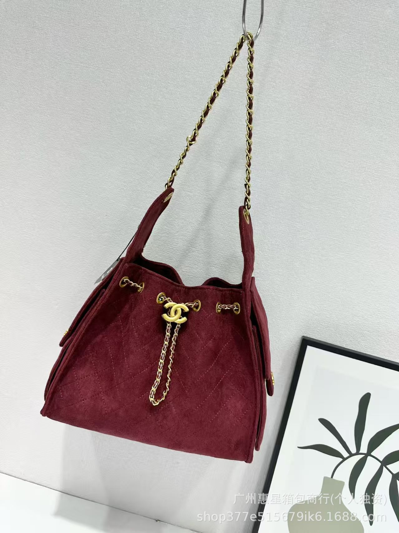 A038 suede wine red