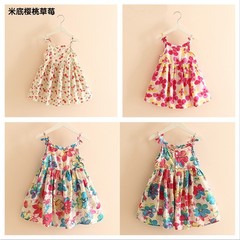 韓版童裙2022夏裝款新女童兒童寶寶名媛范蝴蝶結吊帶童裙子連衣裙