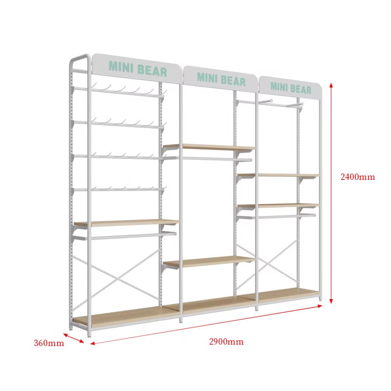 Tienda de ropa infantil tipo piso estante de exhibición para ropa infantil tienda de ropa de madres y bebés estante de exhibición de ropa de hierro forjado