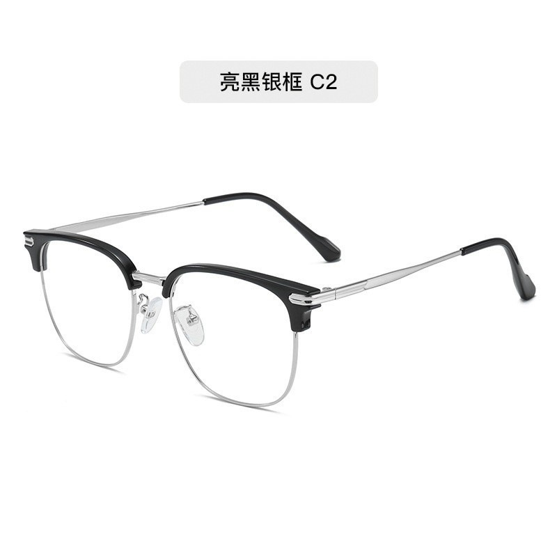TR90 gafas para hombres con grados de gran cara, miopía, cara pequeña, marco de ojos, medio marco de cejas femeninas