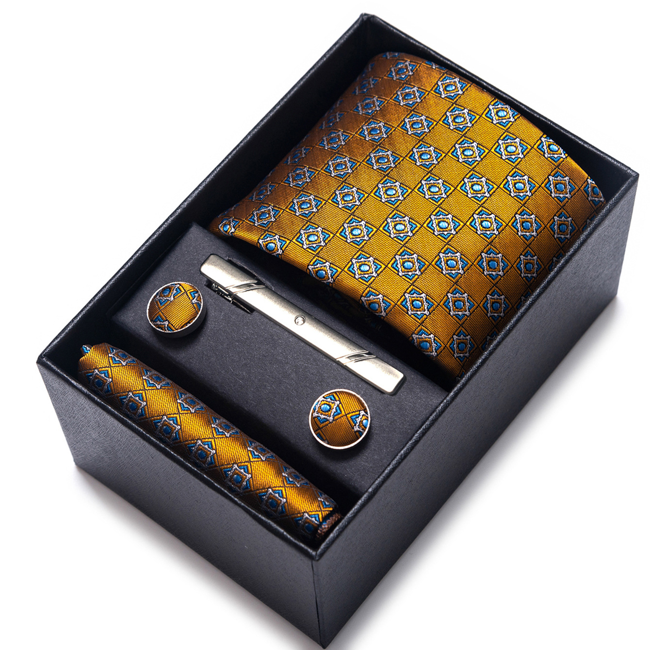 Set de Caja de Regalo con Corbata de Negocios para Hombre de Rayón Jacquard para Boda