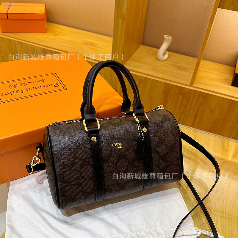 跨境外贸横水桶包时尚百搭潮流行老花手提单肩斜挎大容量女包bags|undefined