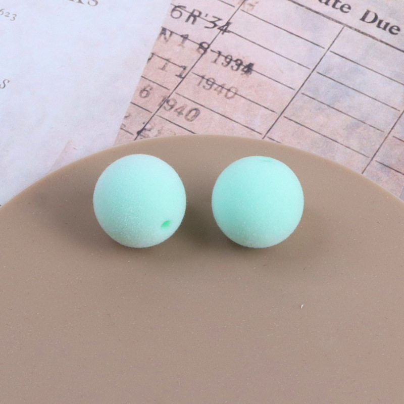 16mm彩色直孔植绒珠通孔圆珠串珠简约百搭diy饰品配件材料批发|undefined