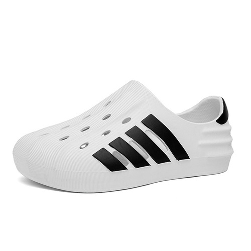 Men's Croc Shoes 2024 New Non-slip Thick Sole Casual Outerwear Korean Style Beach Soft Sole Nurse Baotou Slippers for Men