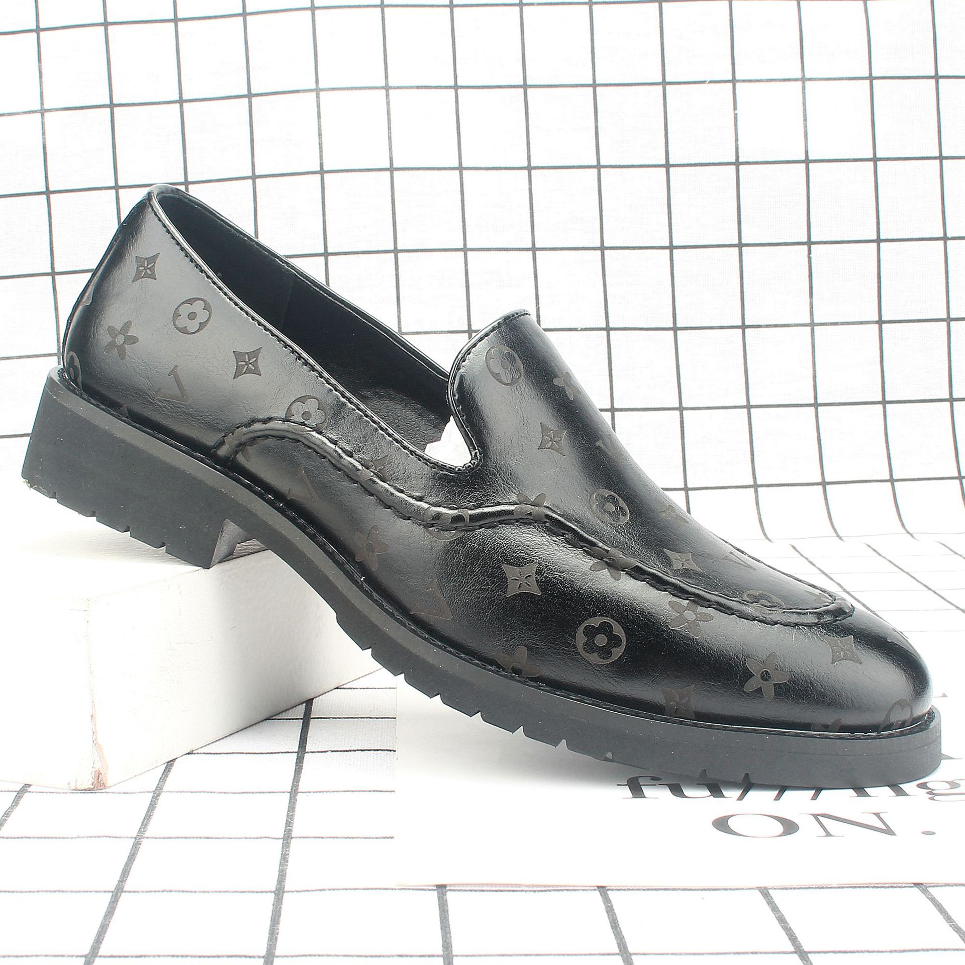 ��Ь�ļ��¿�Ӣ������ƤЬ��ʿ��ͷ�׽��ָ�Ьһ�ŵ�����Ь��230