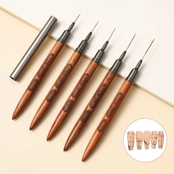 High-end sandalwood nail art needle tube liner brush, ultra-fine professional liner brush for French line painting, special phototherapy brush set