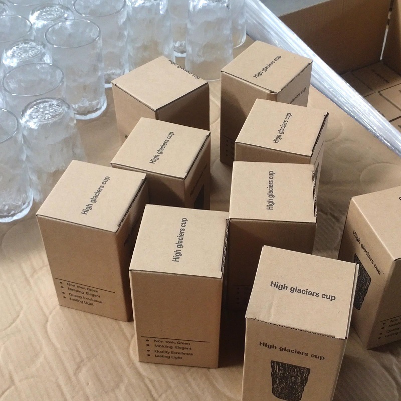 Glacier Pattern Glass Cup Gold-Edge Hammered Texture Creative Water Cup Tea Cup Beverage Juice Cup Wine Cup Gift Wholesale