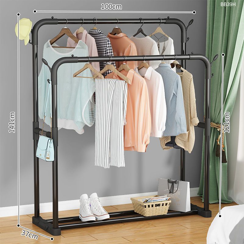 100cm [블랙 더블 폴] 업그레이드된 4후크 스타일-